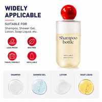 Bouteilles de savon liquide pour le corps en PET finition mate brillante avec bouchon à bille rouge, rechargeables, logo personnalisé, taille personnalisée, emballage cosmétique
