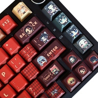 Capuchons de touches rouges mignons, 129 touches, profil Cherry, pour clavier mécanique à commutateurs Mx 61/87/104/108