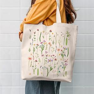 주문제작 승화 인쇄 면 토트백 친환경 재활용 캔버스 숄더백 로고 인쇄 접이식 재사용 쇼핑 메이크업 가방 - Product Image 1