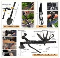 Kit de survie 250 pièces kit de premiers soins avec sac compatible Molle et tente d'urgence, kit d'urgence pour la randonnée, la chasse,