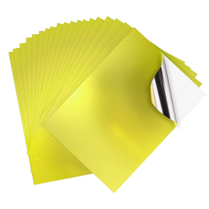Papier autocollant métallique doré brillant imprimable et imperméable en aluminium, format A4 (8,5 x 11 pouces), pour imprimante jet d'encre, disponible en or et argent, en PET - Product Image 2