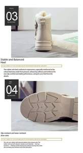 large-size cotton shoes 2025 <b>winter</b> new style fleece snow <b>boots</b> for women versatile thick-soled large cotton women's shoes - Product Image 5