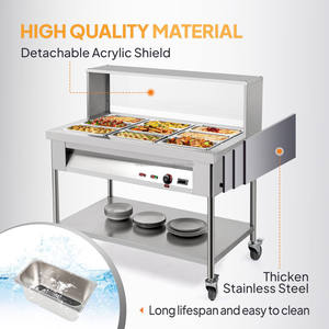 Chauffe-Plats Électrique Professionnel en Acier Inoxydable Type Bain-Marie avec Vitrine de Protection pour <span class=keywords><strong>Buffet</strong></span> - Product Image 2