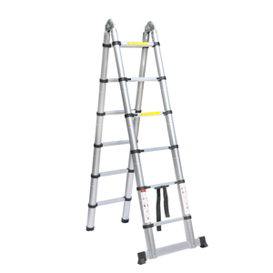 Nouvelle échelle télescopique double face en aluminium EN 131-6 de <span class=keywords><strong>3</strong></span>,8 <span class=keywords><strong>m</strong></span> avec charnière en acier, escabeau escamotable pour grenier - Product Image 6