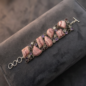 Geometric Agate <b>Beaded</b> Silver Bohemia Style Women's <b>Bracelet</b> Silver Plated Gift Jewelry - Product Image 3