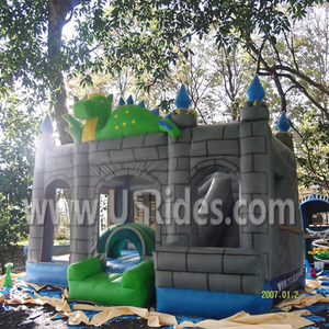 Château gonflable <span class=keywords><strong>Dragon</strong></span> U-rides à prix d'agent avec toboggan, maison de rebond certifiée CE 5x5x4m, capacité 500kg - Product Image 5