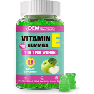 OEM E vitamini Gummies 400 IU E vitamini takviyeleri ile <span class=keywords><strong>VIT</strong></span> A, C, biyotin, çinko, hyaluronik asit ve silika cilt tırnak saç desteği - Product Image 1