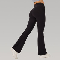 Pantalones de yoga para mujer con cintura cruzada, leggings acampanados de 9/10 de largo, pantalones de fitness de cintura alta con soporte.