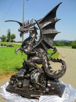 Sculptures en métal dragon occidental sculpture en acier inoxydable ptérosaure