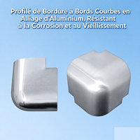 Profil de garniture en alliage d'aluminium à bords courbes, résistant à la corrosion et au vieillissement, pour la réparation de