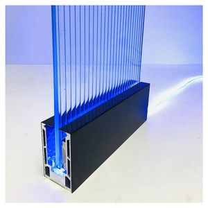 Villa Home Deck Glass Handrail Aluminum U Channel Waterproof LED Light Glass <strong>Railing</strong> for Roof Balcony Hotel Balcony Balustrade - Product Image 2
