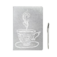Hochwertiges Metallic-PU-Leder Notizbuch A5-Format Fabriklieferungen Personalisiertes Muster-Druckbuch mit Blanko-Seiten