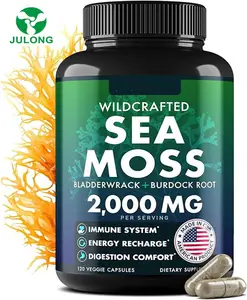 Cápsulas OEM Sea Moss Irish Sea Moss Advanced con raíz de bardana Superfood Sea Moss Suplementos píldora para inmunidad, tripa y energía