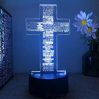 Sunssy jésus 3d Led lampe pour chambre veilleuses Action chrétien Figure Avatar Bible béni vierge chambre décor cadeau Luces
