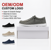 Mocassins en toile grande taille personnalisables pour hommes, respirants, légers, toutes saisons, à enfiler, confortables, chaussures de pêcheur avec semelle intermédiaire en EVA