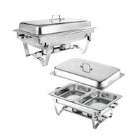 SUNMAX Ensemble de chauffe-plats Buffet en acier inoxydable 9L avec couvercle suspendu en acier inoxydable Design de luxe pour la restauration et les événements