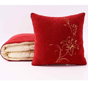 Coussin double usage SDD-8020, couette carrée en velours floral pliable pour canapé, voiture, bureau, sommeil, lavable en machine - Product Image 2