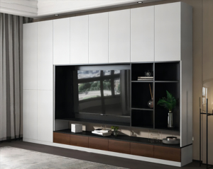 Mueble de TV de Pared de Madera de Fábrica a Precio Bajo, Diseños de Muebles Modernos para Sala de Estar, Gabinetes de TV de Madera Maciza - Product Image 6