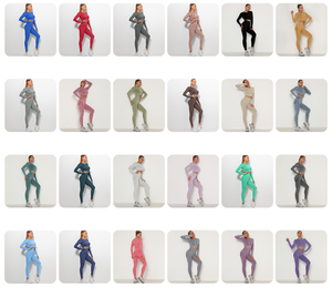 Nuovo allenamento due pezzi in bianco tute Yoga a vita alta abbigliamento sportivo donna Fitness Yoga Set - Product Image 2