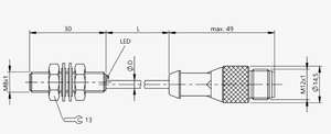 Capteur de proximité inductif MT-BALLUFF BES 516-324-G-E4-C-S4-00,3 M12 encastré PNP NO 10-30V Positionnement industriel BES00P2 - Product Image 3