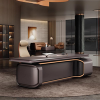 Bureau de direction de luxe Bureau de bureau moderne en forme de L Table d'ordinateur Ensemble de mobilier de bureau