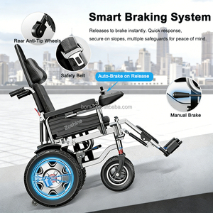 Silla de Ruedas Eléctrica Plegable Multifuncional Zoshine con Respaldo Alto Reclinable, Motor Dual de 250W para Personas con Discapacidad - Product Image 2