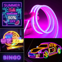 Enseigne néon LED 3D flexible en acrylique rechargeable, multi-usages, ouverture 24h/24, pour animalerie, salon de coiffure, bar, entreprise, décoration murale