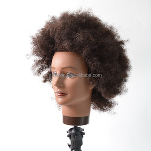 Wholesale Hair Dressing Headform 100% Human Hair Curly <strong>Hairdressing</strong> Afro <strong>Training</strong> Mannequin <strong>Head</strong> - Product Image 2