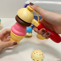 Jouet de magasin de crème glacée en plastique pour enfants, jeu d'empilage de cônes et de desserts, jouet éducatif interactif parent-enfant