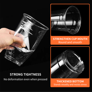 Bedrukte logo 90mm 9oz 12oz 16oz 23oz PP U-vormige frosted plastic beker met deksel voor bubble tea & ijskoffie - Product Image 4