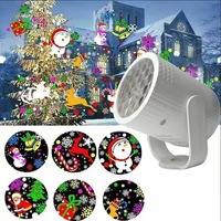 Lampe de projection LED RVB pas chère à 16 motifs, projecteur de flocons de neige, lumière colorée pour la décoration de la maison, lumière de fête pour les fêtes