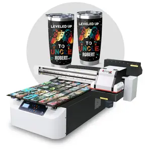 6090 a1 flatbed uv printer suitable for outdoor use print white color and 3D emboss effect with high quality and high speed