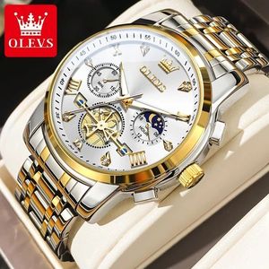 OLEVS 2856 lujo OEM personalizado Acero inoxidable Tourbillon estilo multifuncional cronógrafo deporte moda reloj de cuarzo para hombre - Product Image 2