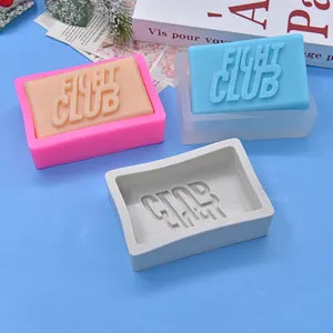 Factory Hot Sale Rectangle Soap Molds Fight Club Shape Silicone Mold Wholesale Fondant Cake Candle Silicone Mold