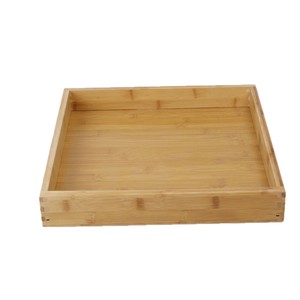 Bandeja de servir de bambú, plato rectangular de madera para exhibir pan, pasteles y repostería, uso doméstico - Product Image 5