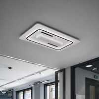 Ventilateur de plafond moderne moderne à LED avec télécommande Forme carrée Ventilation domestique Ventilateur d'extraction Corps en fer Conception Bldc