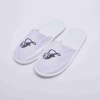 Chaussons jetables pour hôtels et maisons, 100% coton gaufré, bout fermé, semelle en liège écologique, logo personnalisé, vente en gros