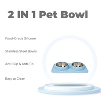 Ventes en gros de bols et mangeoires pour animaux de compagnie en silicone de qualité alimentaire antidérapants, bols pour chiens en acier inoxydable amovibles pour l'alimentation quotidienne des animaux de compagnie