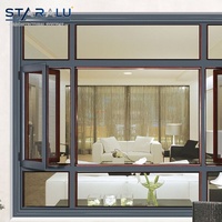 Elegante Ventana Abatible de Aluminio con Bisagra de Fricción Oculta y Manija Plegable Ergonómica para una Operación Conveniente