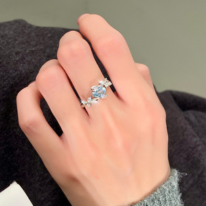 Bague ajustable en argent sterling 925 avec améthyste ovale 5*7mm et feuille d'olivier, pierre naturelle, bijoux pour femme, ne ternit pas - Product Image 4