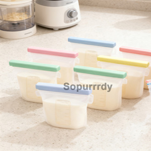 Bolsa de Almacenamiento de Leche Materna de Silicona Reutilizable con Logotipo Personalizado, Bolsa de Congelación de Leche Materna Doble Antiderrames, Bolsa de Almacenamiento de Leche Materna para Lactancia - Product Image 3