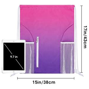 BSCI Customfoldable Drawstring Backpack Ultralight <b>Draw</b> <b>String</b> <b>Bags</b> With Pocket for Men Women Casual Sports Travel Backpack - Product Image 2