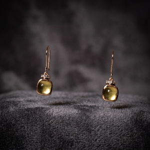 Boucles d'oreilles classiques S925 plaquées or 18 carats avec citrine et zircon cubique, personnalisables pour la vente au détail, OEM, ODM, en provenance de Thaïlande - Product Image 3