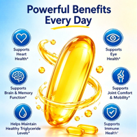 Huile de poisson oméga-3 concentrée pour la santé du cerveau et du cœur, EPA et DHA 3600 mg, capsule molle, naturelle, sans gluten, pour adultes, 120 capsules/flacon