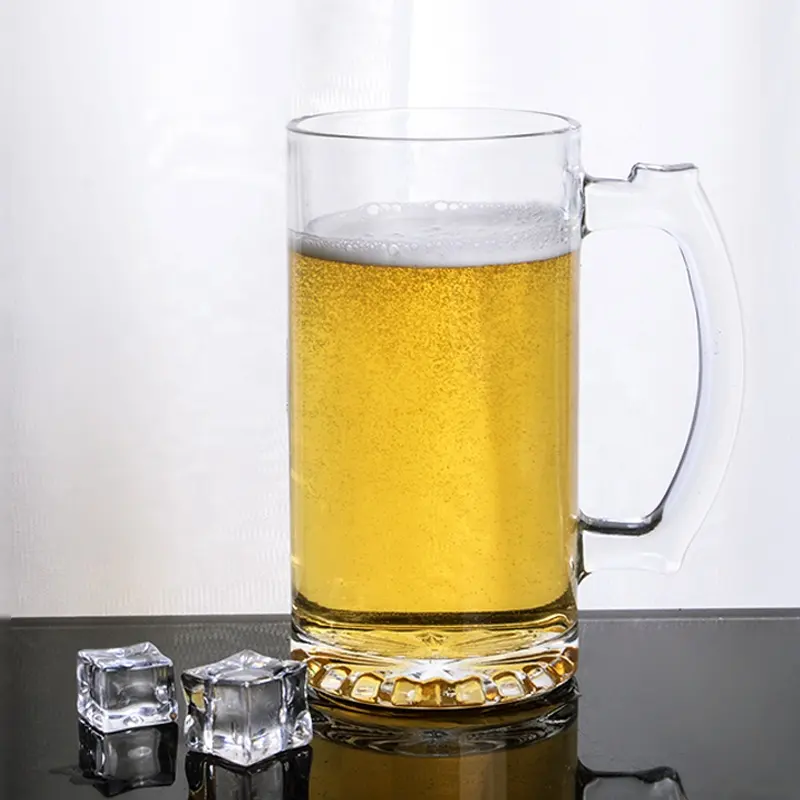 Kabul özel Logo toptan 730ml Rock bira kupası 26OZ zanaat kolu ile bira bardağı