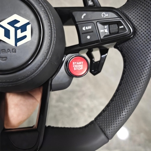 Volant en cuir et fibre de carbone pour Audi S6 S7 A4 B8 B9 A5 A6 A7 C7 Q3 Q5 A3 <span class=keywords><strong>S3</strong></span> S8 R8, design sportif et luxueux, Classe C Golf - Product Image 5