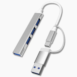4ใน2อะแดปเตอร์ตัวขยายฮับ USB ชนิด C แบบ3.0หลายพอร์ตสำหรับ MacBook <span class=keywords><strong>iPhone</strong></span> iPad Pro PC-Thunderbolt - Product Image 1