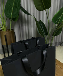 ถุงช้อปปิ้งแฟชั่นสีดำฟอยล์สีทองพิมพ์แบบกำหนดเองบรรจุภัณฑ์กระดาษที่ทันสมัยสำหรับเสื้อผ้ารองเท้าเครื่องสำอางถุงเท้าของขวัญ - Product Image 4