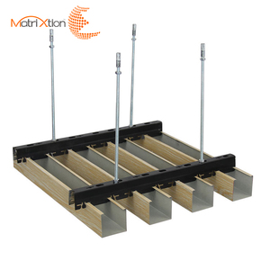 Chi Phí Giá Nhôm Tuyến Tính Gỗ Baffle Hệ Thống Trần Kim Loại Trang Trí Treo Trần - Product Image 2