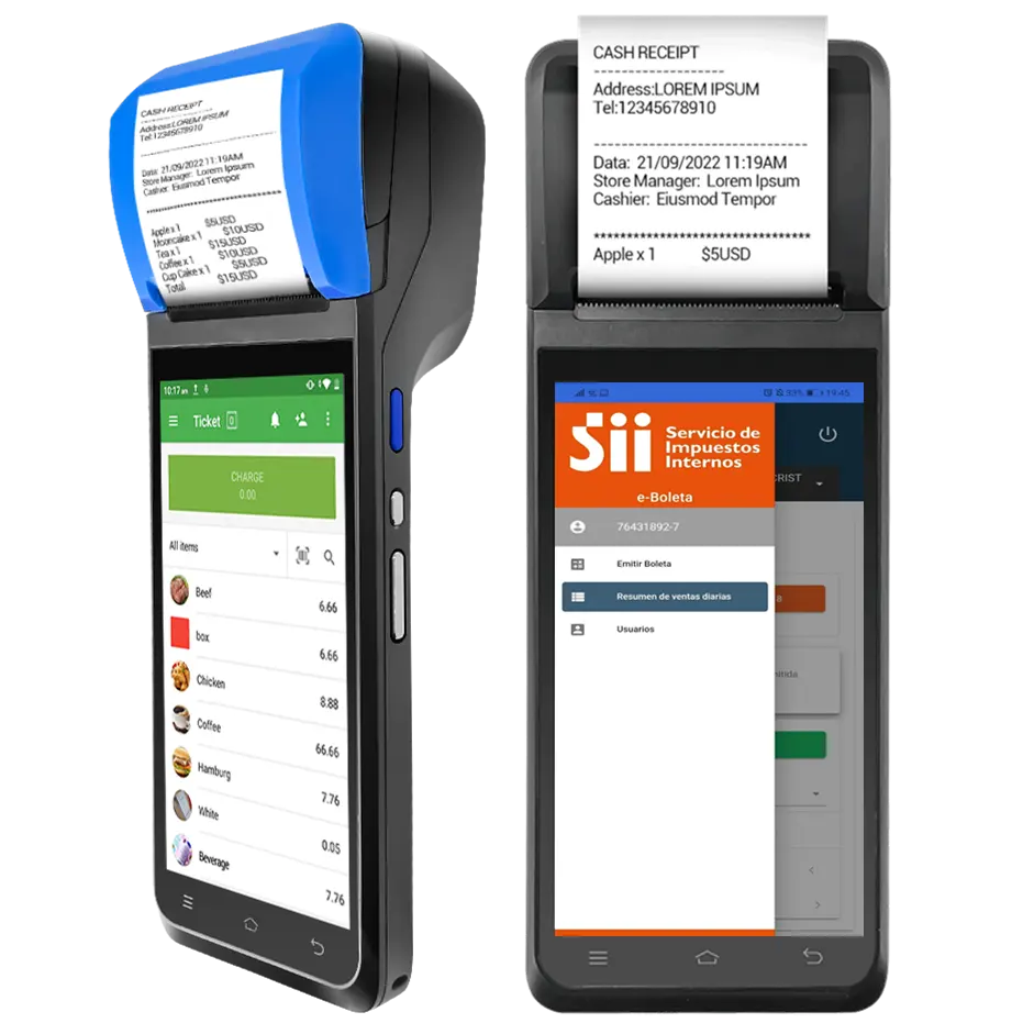 FYJ-F1 4G वाईफ़ाई सिम कार्ड टच स्क्रीन पॉज़ मशीन भुगतान मोबाइल टैक्सी कार कैश मशीन वायरलेस डेटा पॉज़ सिस्टम प्रिंटर के साथ